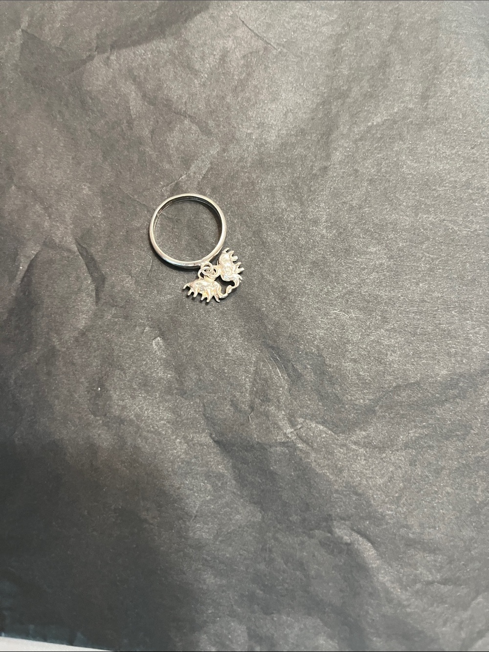 SilverRing  Elephant Charm Ring - Women Jewelry 925 size 6